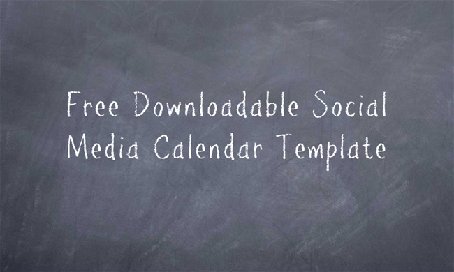 Free Downloadable Social Media Calendar Template