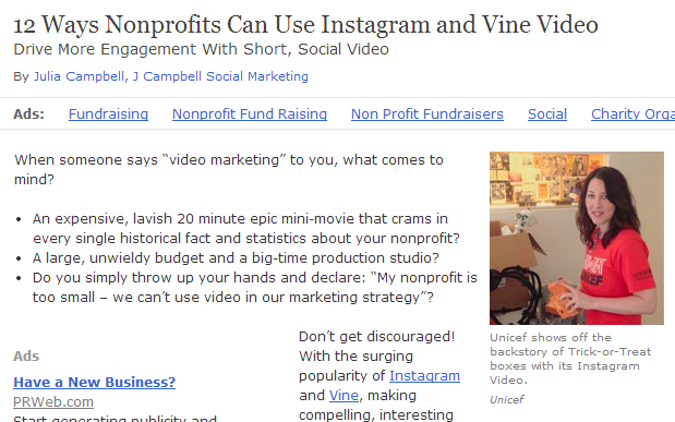 12 Ways Nonprofits Can Use Instagram and Vine Video