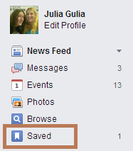 Facebook Save Feature