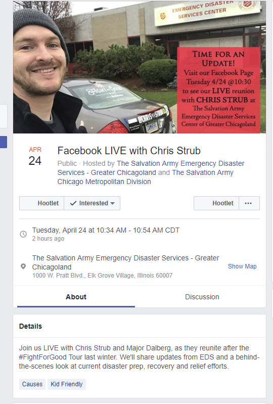 Nonprofit Facebook Live event