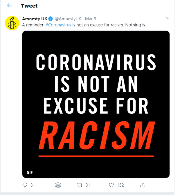 Amnesty UK Coronavirus