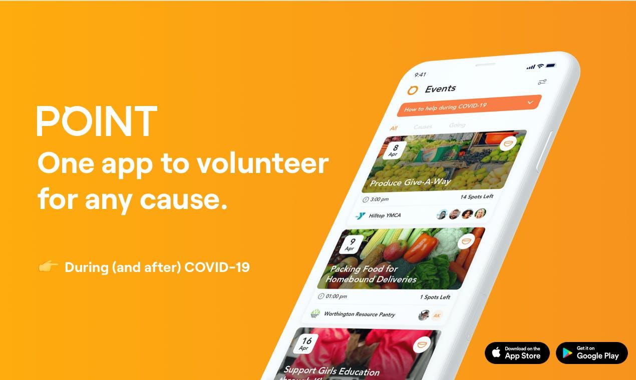  Product Hunt POINT - One app to volunteer or give to any cause
