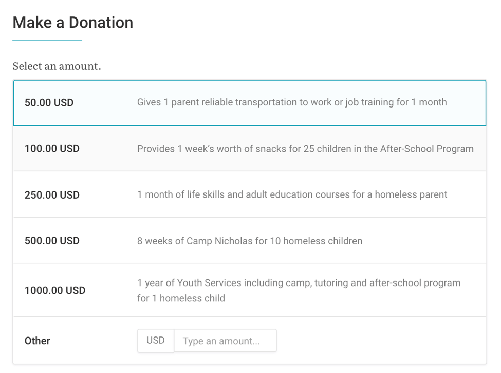 A large and easy to find donate button